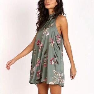 Show Me Your MuMu Sage Floral Swing Mini Dress – Size M